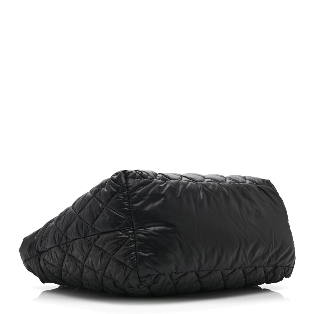Nylon Quilted Small Coco Cocoon Tote Black