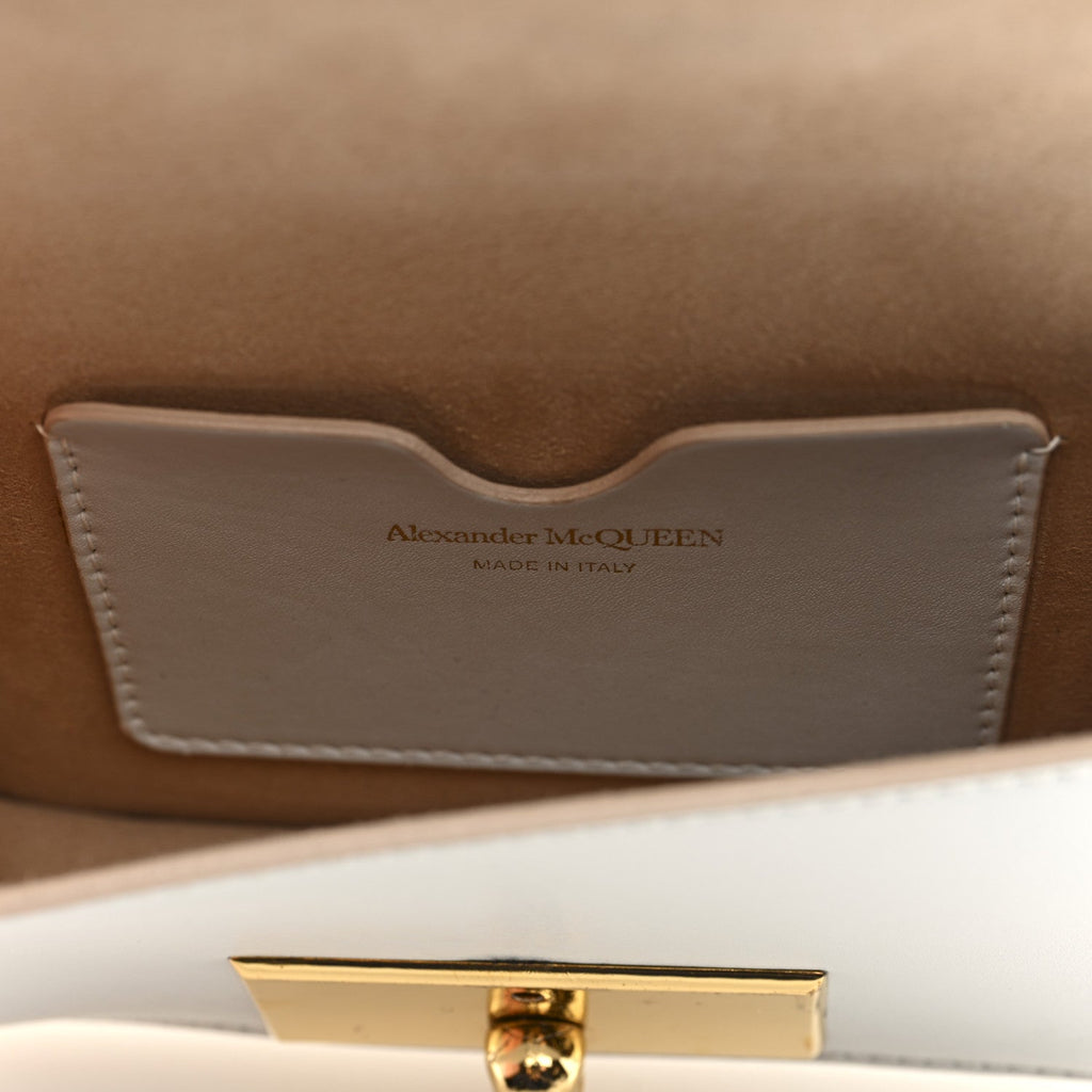 Calfskin Mini Skull Lock Shoulder Bag Deep Ivory