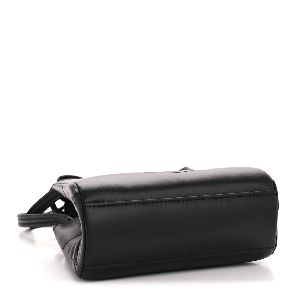 Nylon Small Puff Shopping Bag Black