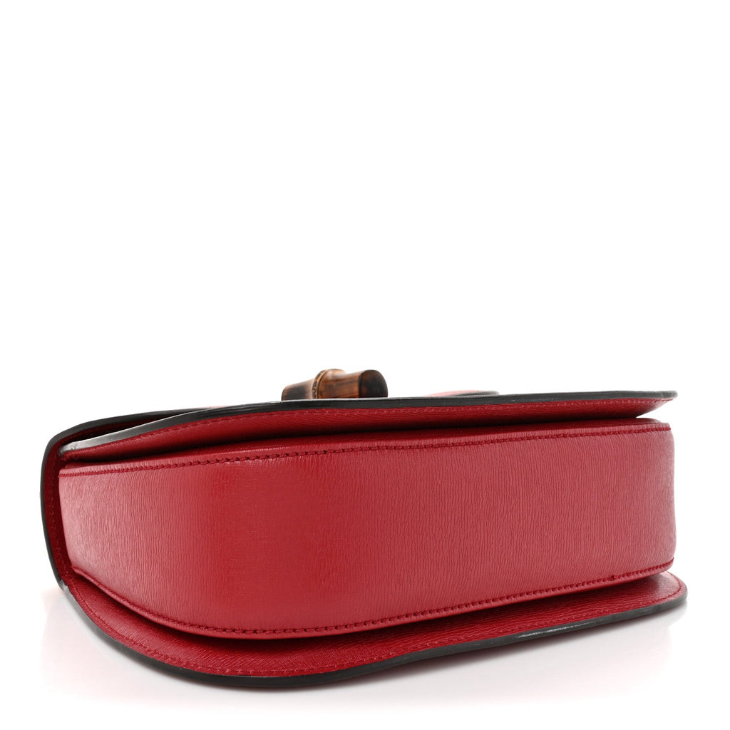 Shangai Calfskin Small Classic Bamboo Top Handle Bag Romantic Cerise