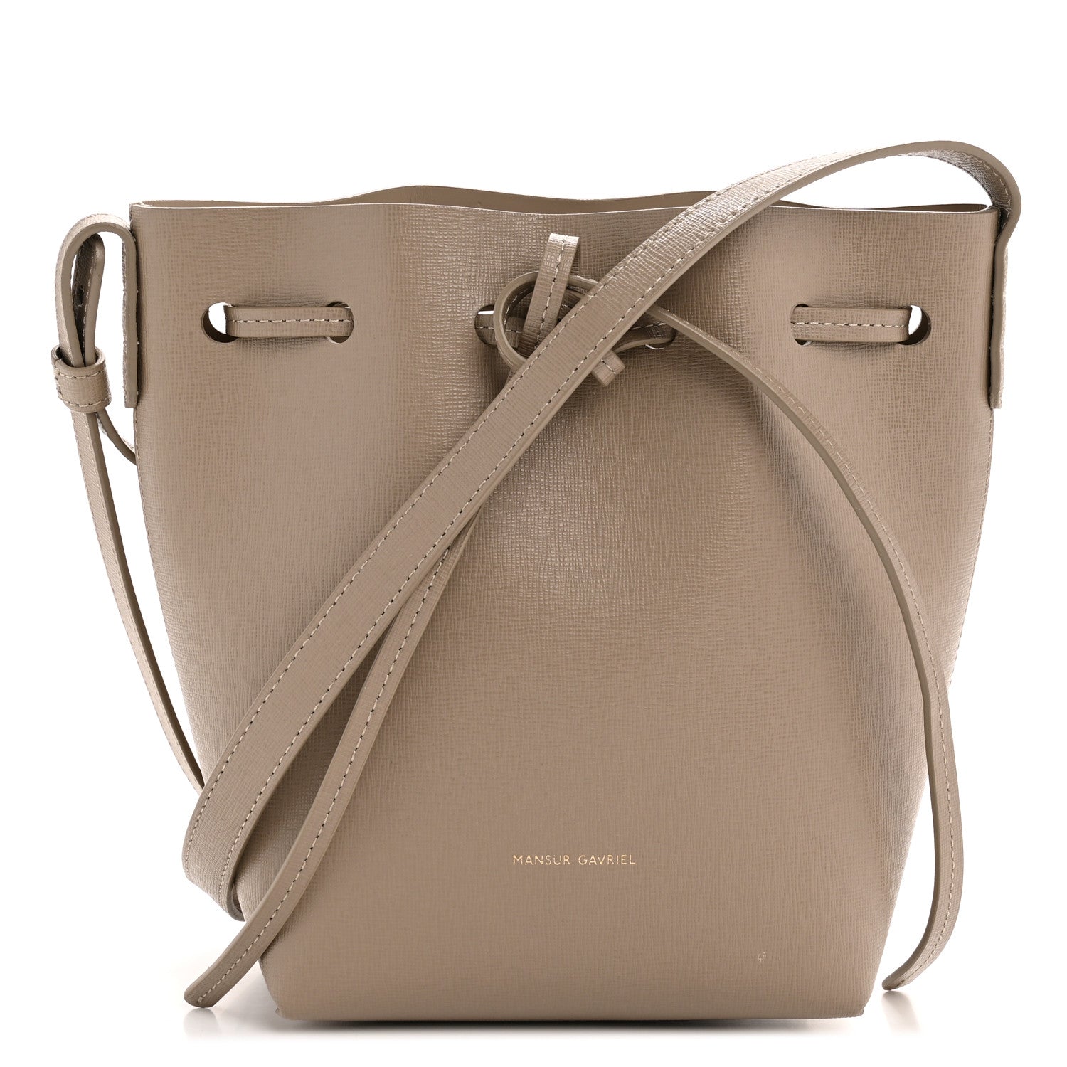 Saffiano Mini Mini Bucket Bag Beige
