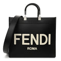 Vitello King Plexiglass Medium Fendi Sunshine Shopper Tote Black White