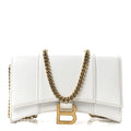 Shiny Box Calfskin Hourglass Chain Bag White