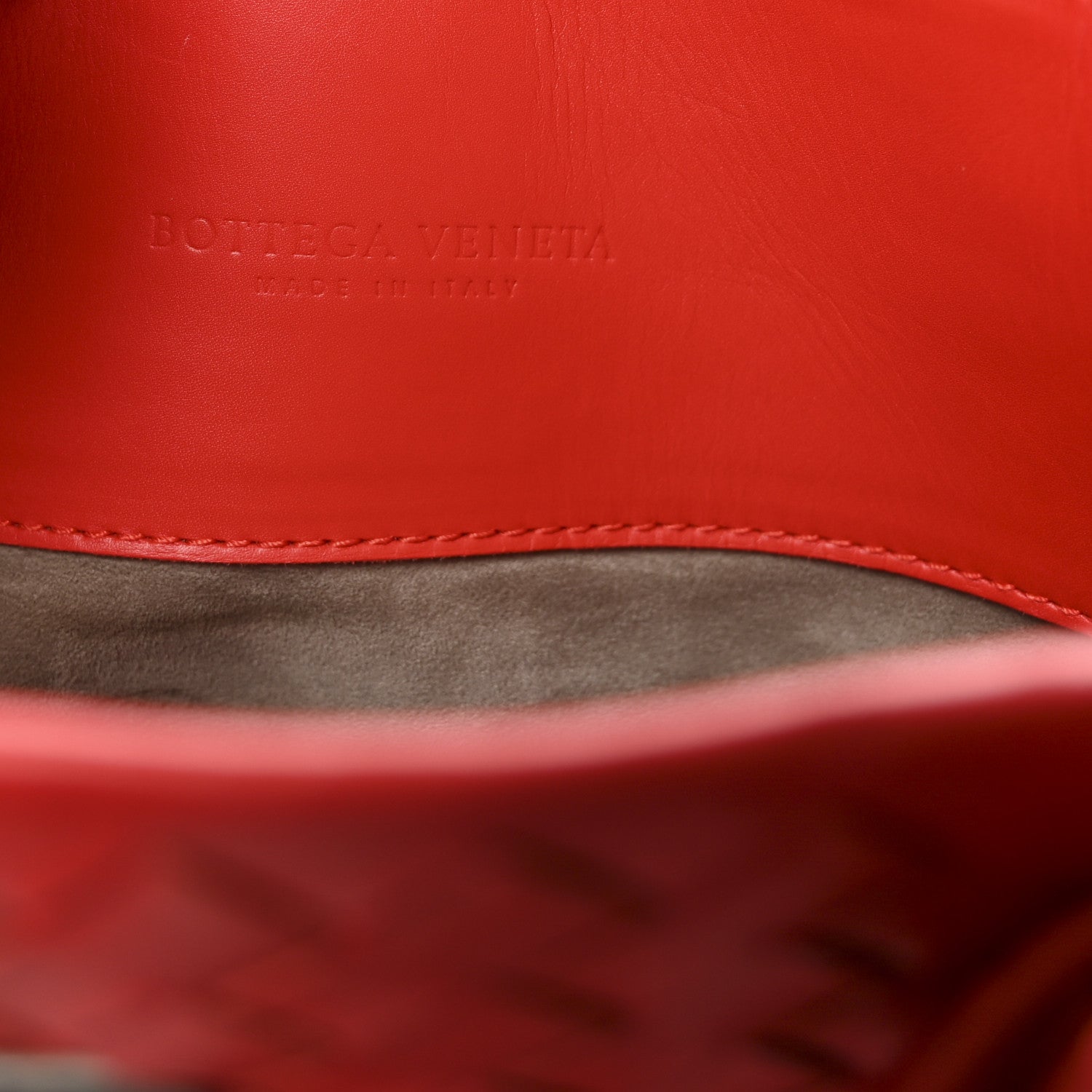 Nappa Intrecciato Small Roma Tote Red