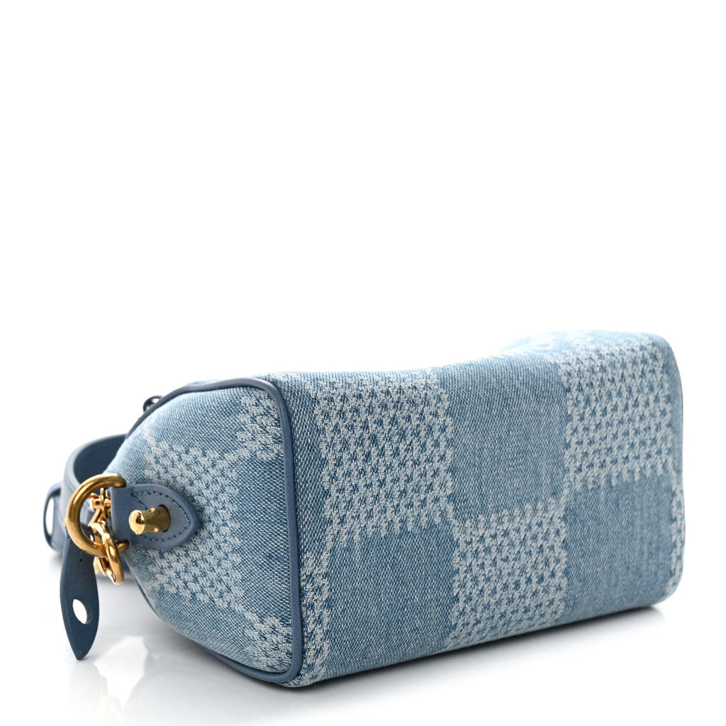 Damier Denim 3D Speedy Bandouliere 18 Denim Blue