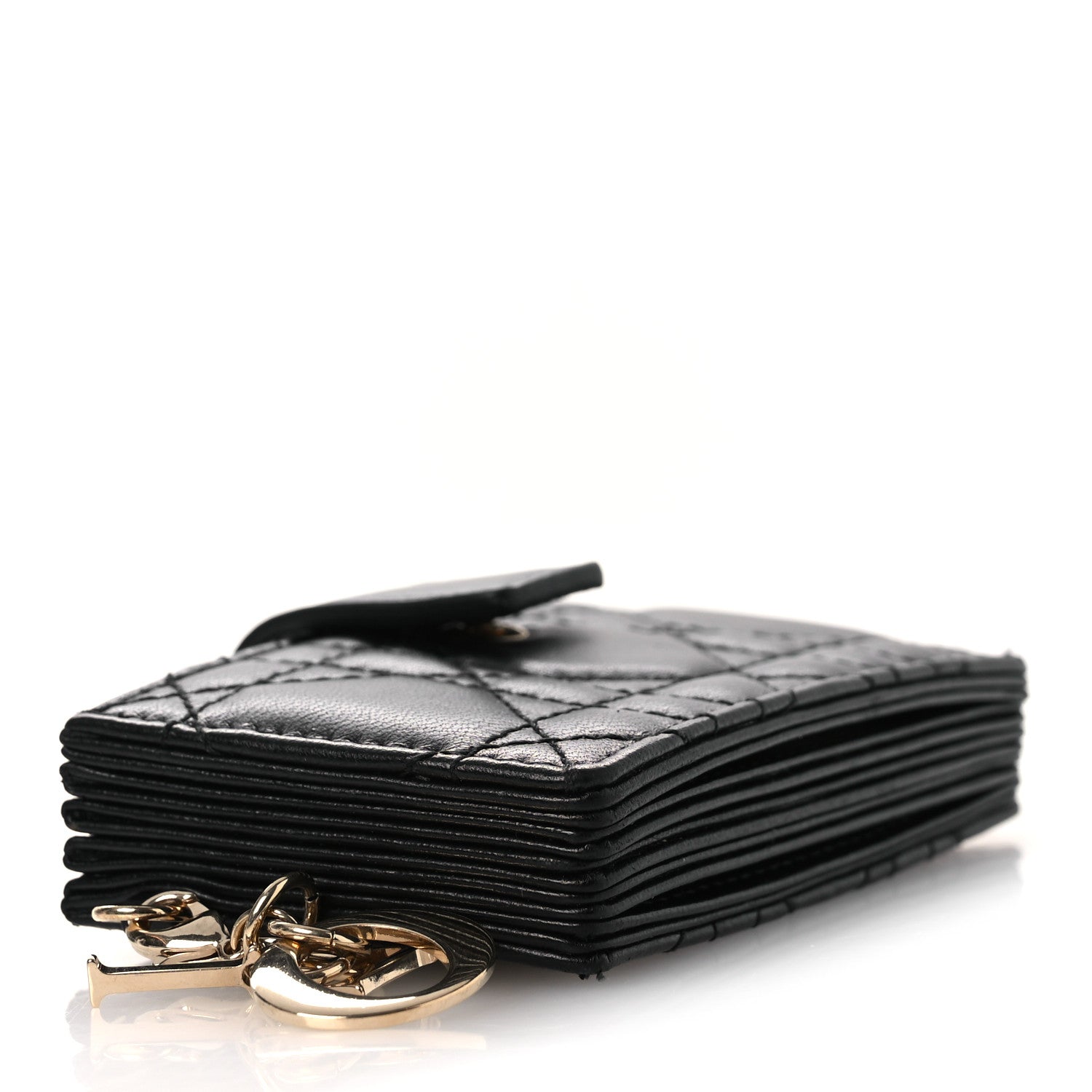 Lambskin Cannage Lady Dior Jasmine 5-Gusset  Holder Black