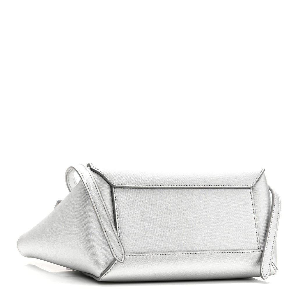 Laminated Calfskin Nano Belt Bag Silver