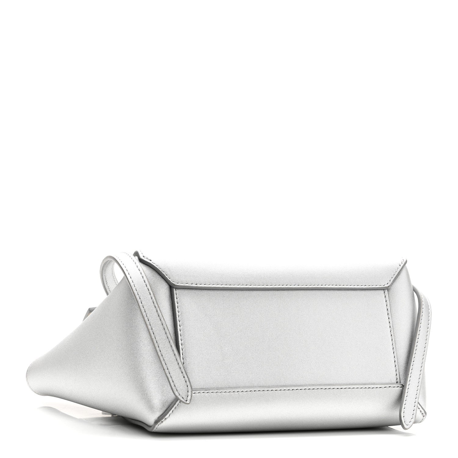 Laminated Calfskin Nano Belt Bag Silver