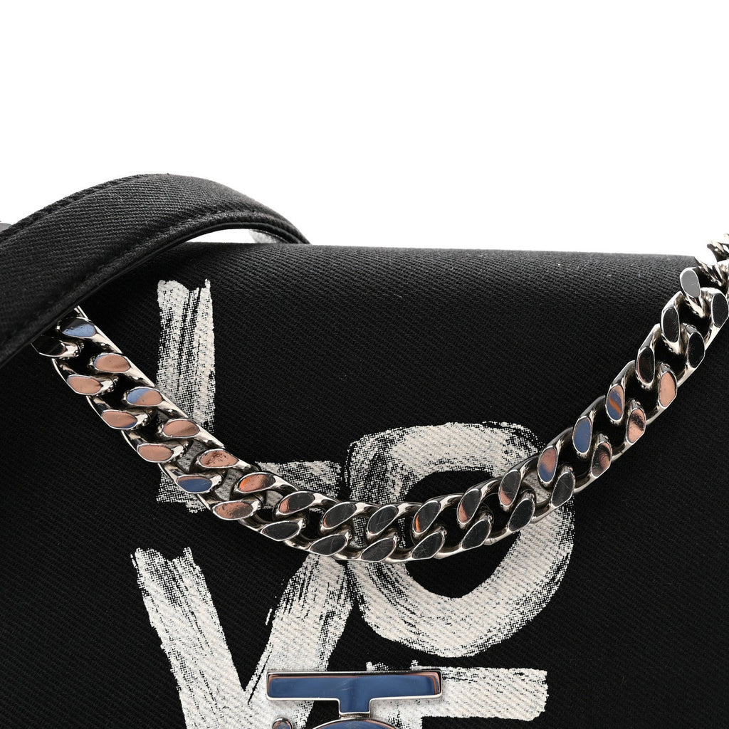 Canvas Printed Small Love Lola Bag Black