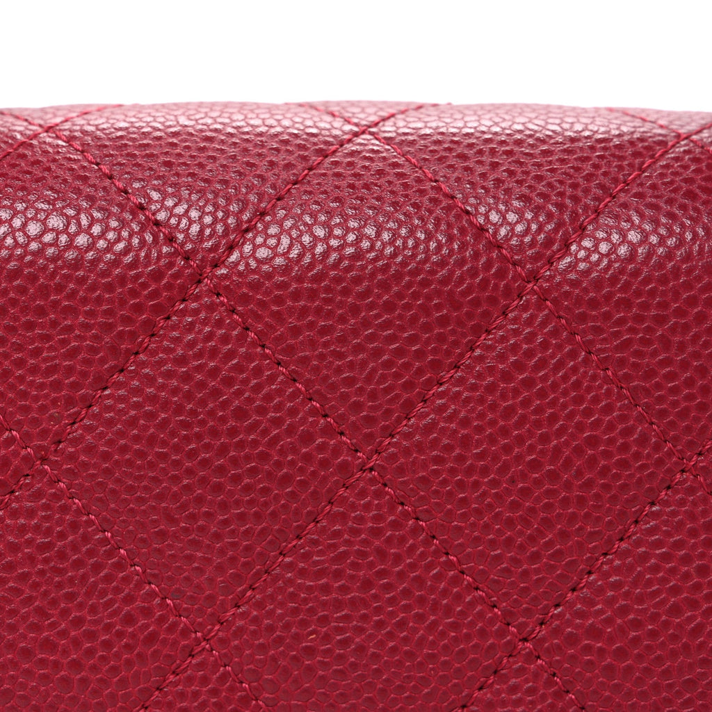 Caviar Mini Carry Around Flap Bag Red