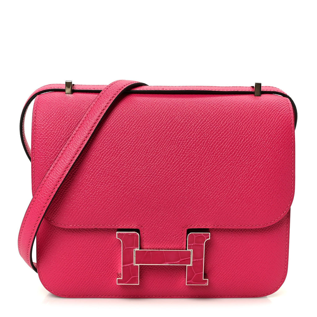 Epsom Shiny Alligator Constance 18 Rose Mexico
