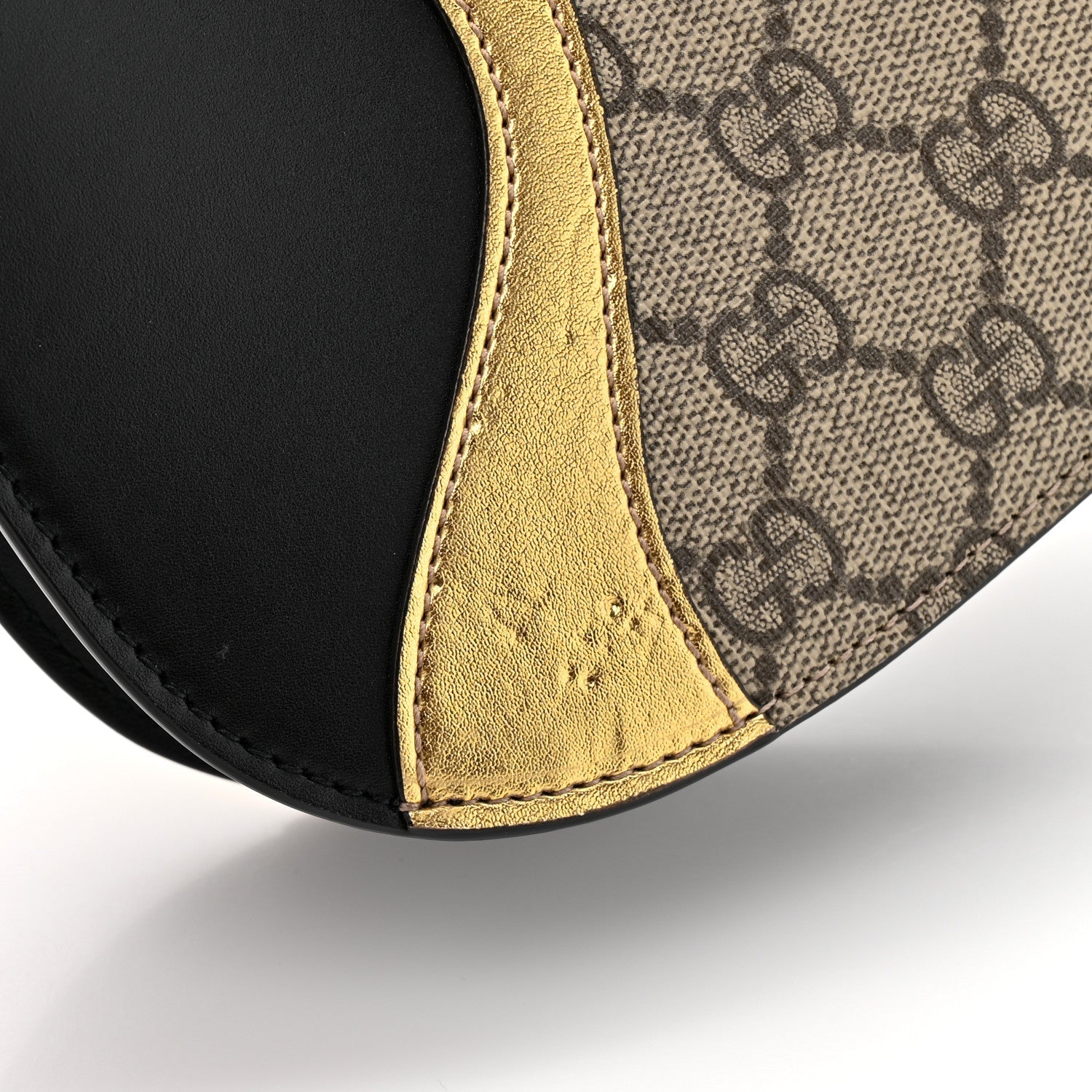 GG Supreme Monogram Small Osiride Shoulder Bag Black Gold