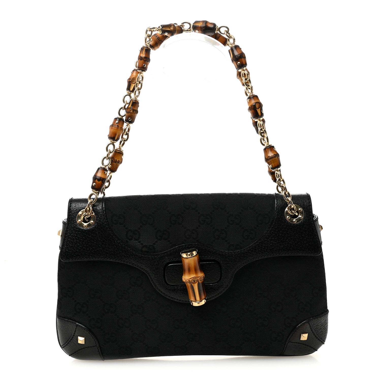 Monogram Bamboo Chain Bag Black