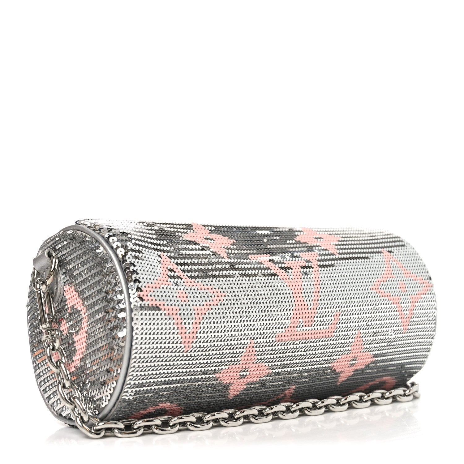 Satin Sequin Monogram Giant Papillon Silver Pink