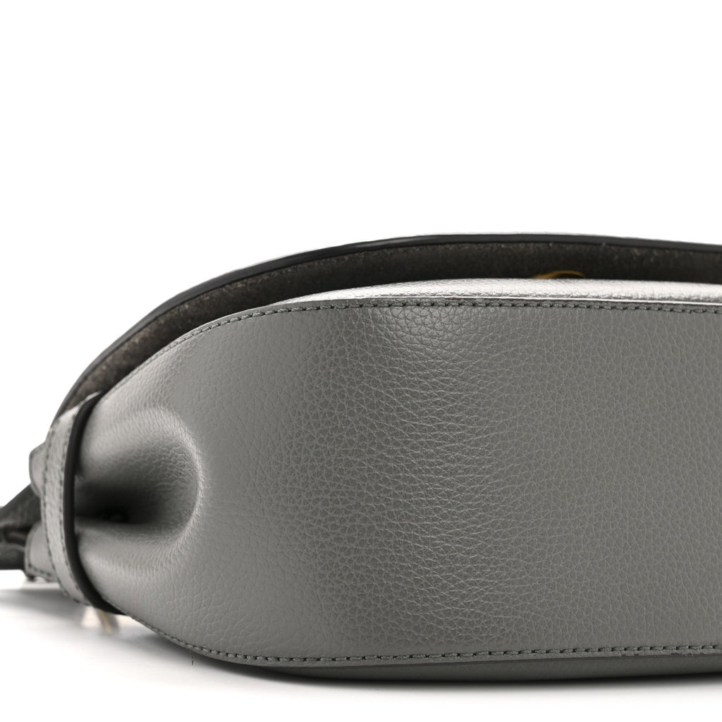 Small Classic Grain Calfskin Small Amberley Satchel Charcoal