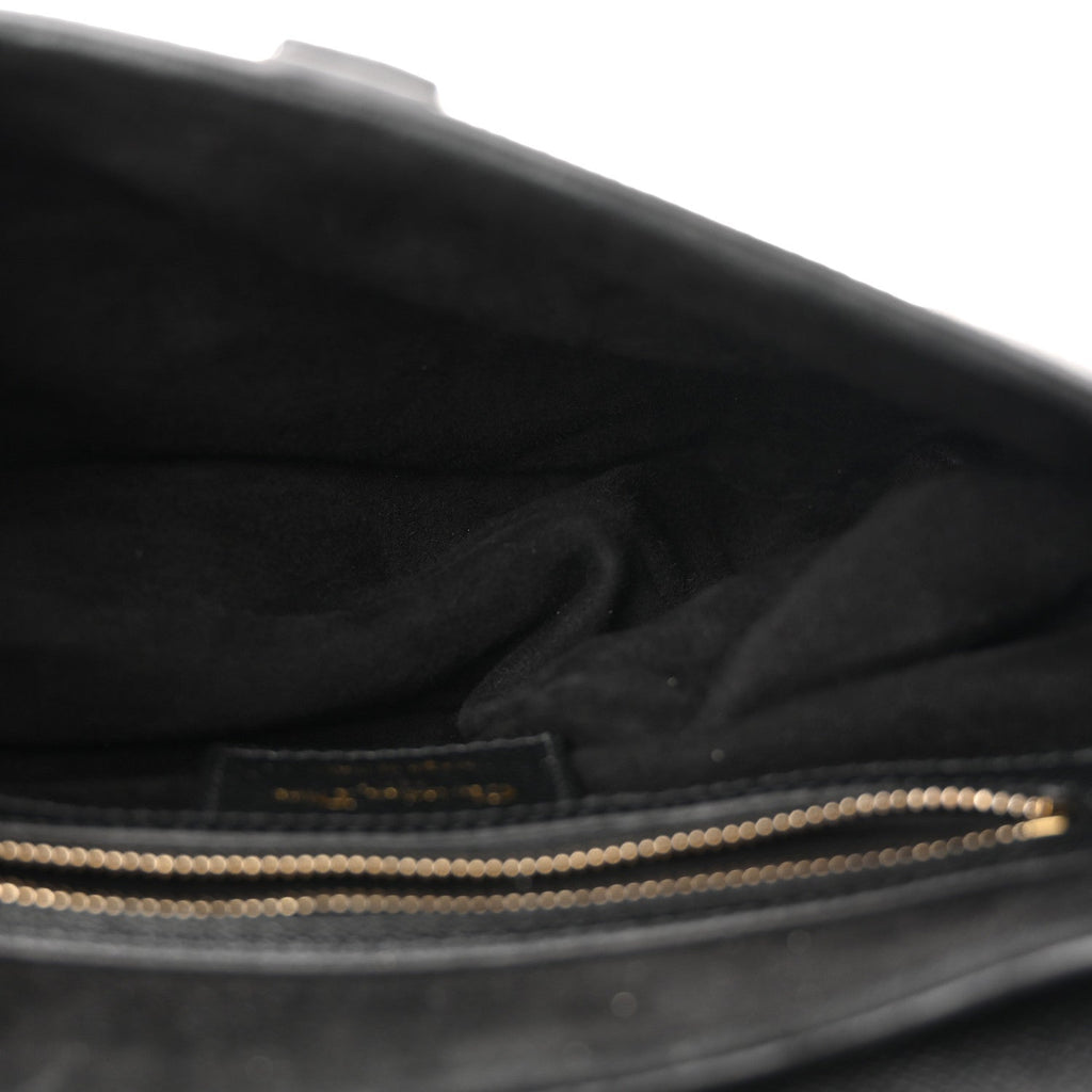 Grained Calfskin Saddle Bag Black