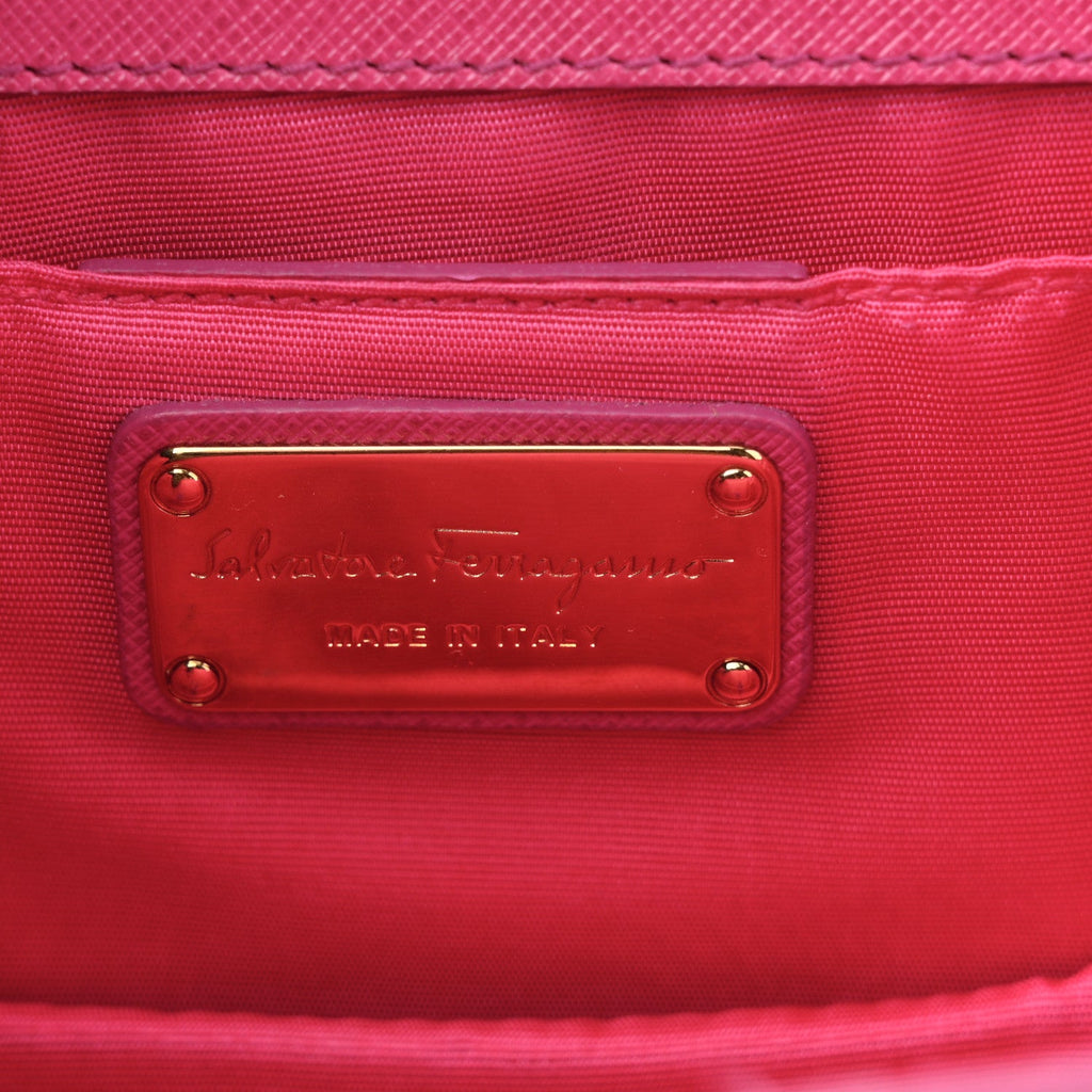 Hammered Calfskin Mini Vara Bow Crossbody Bag Agata Rosa