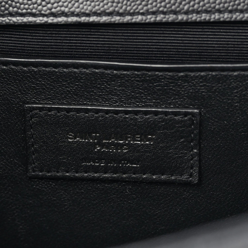 Grain De Poudre Textured Mixed Matelasse Triquilt Medium Monogram Monochrome Satchel Black