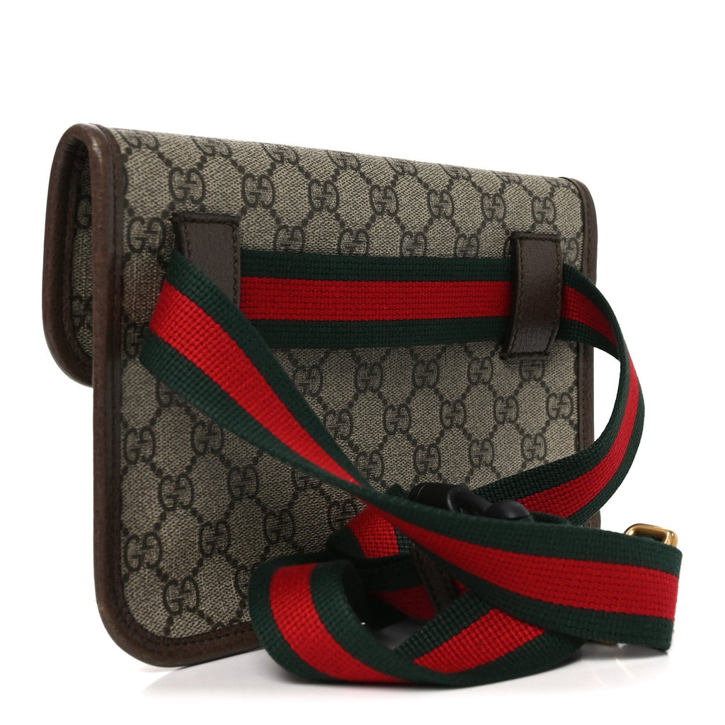 GG Supreme Monogram Neo Vintage Web Belt Bag Brown