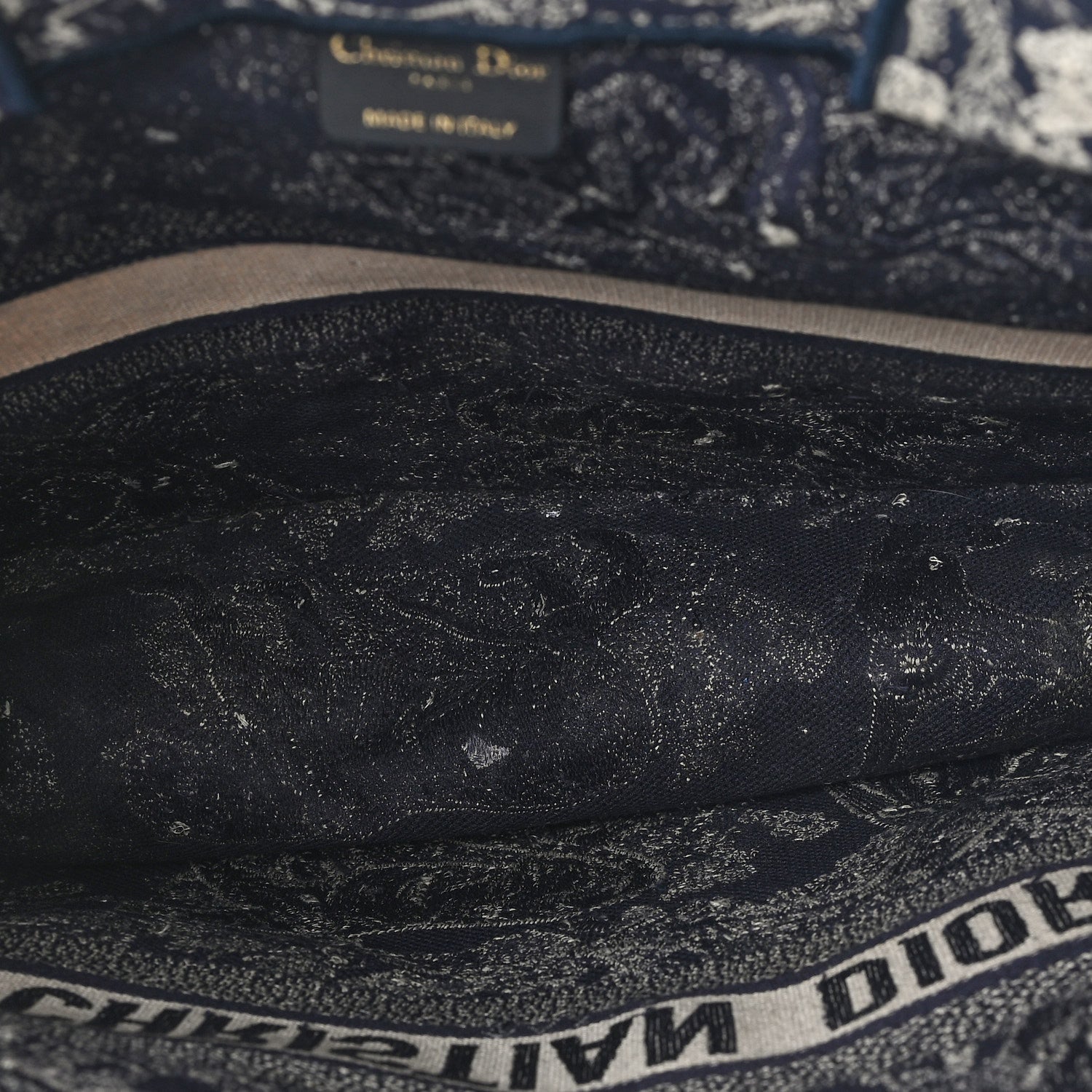 Canvas Embroidered Large Dioriviera Toile De Jouy Reverse Book Tote Blue
