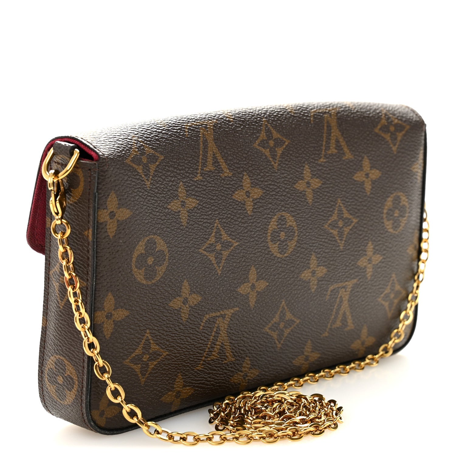 Monogram Pochette Felicie Chain Wallet Fuchsia