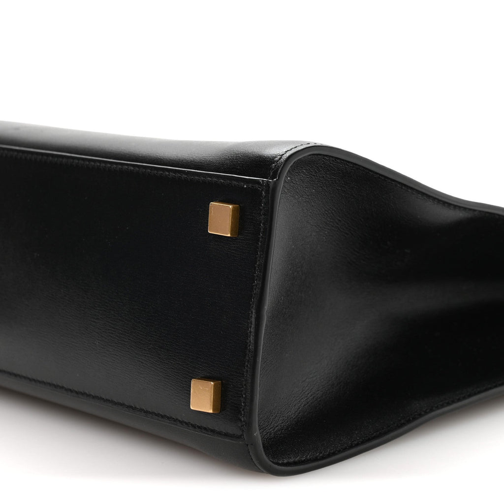 Calfskin Small Manhattan Shopper Tote Black
