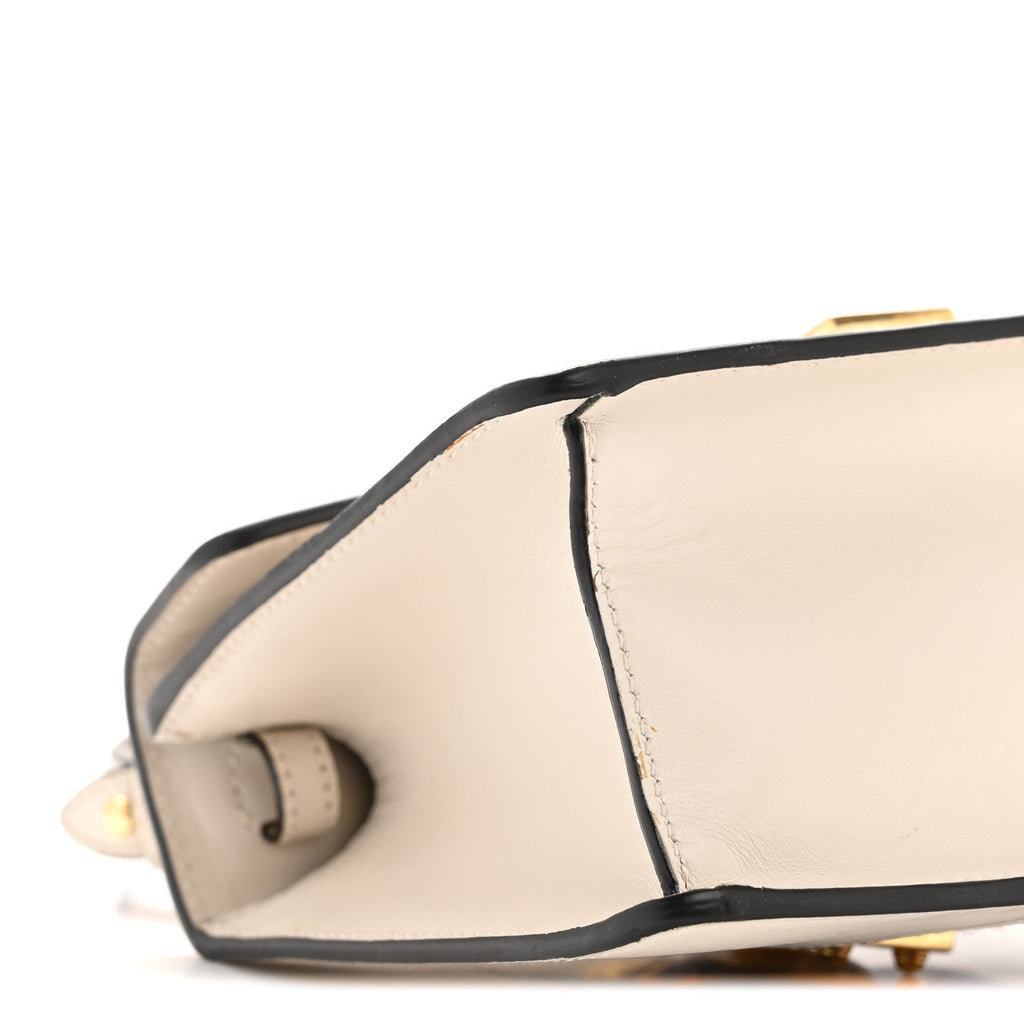 Calfskin Mini Sylvie Top Handle Bag White