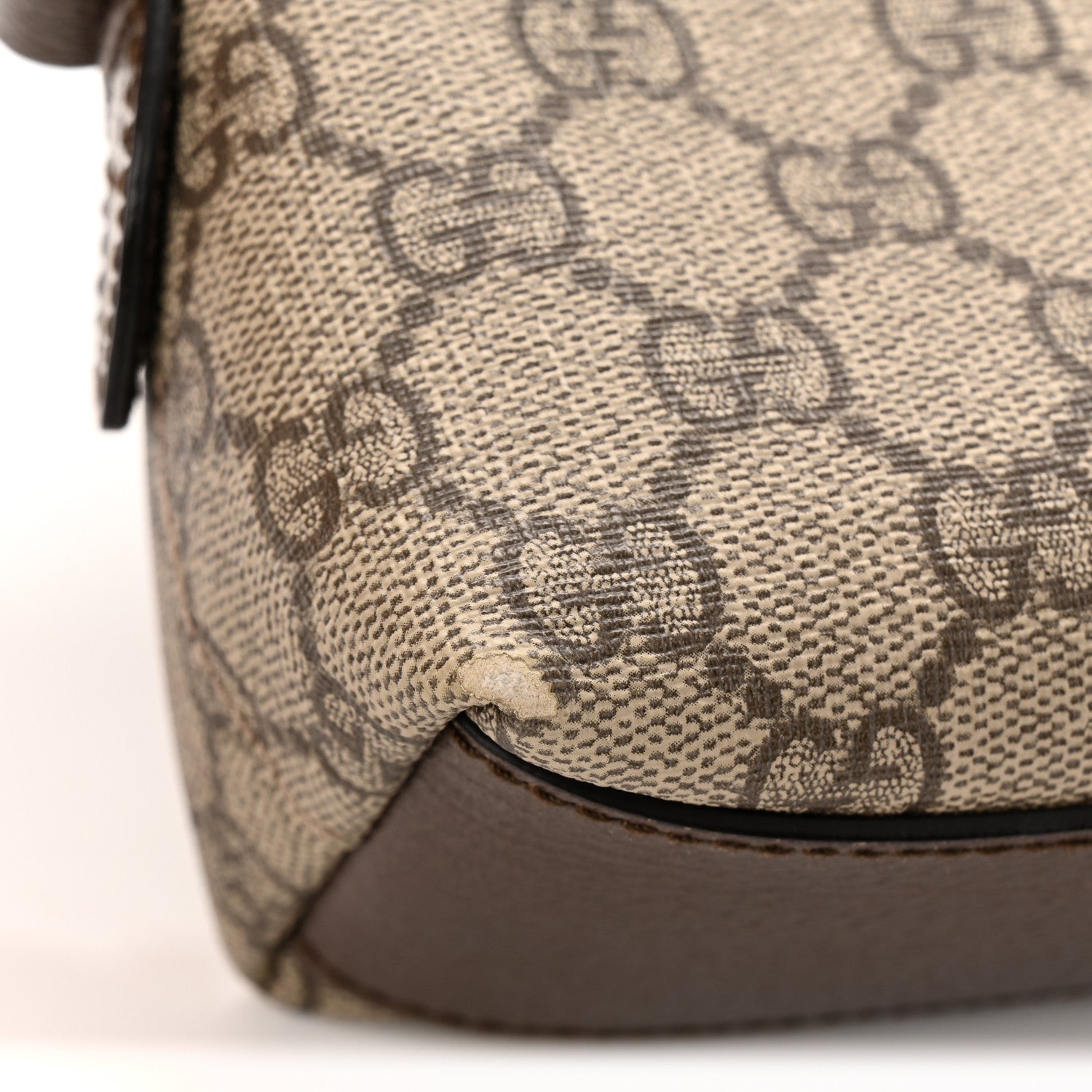GG Supreme Monogram Textured Dollar Calfskin Web Small Ophidia Dome Shoulder Bag Beige Ebony New Acero