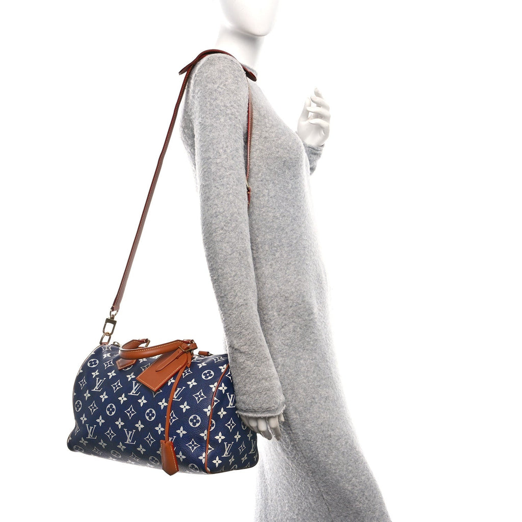 Calfskin Monogram Speedy P9 Bandouliere 30 Indigo