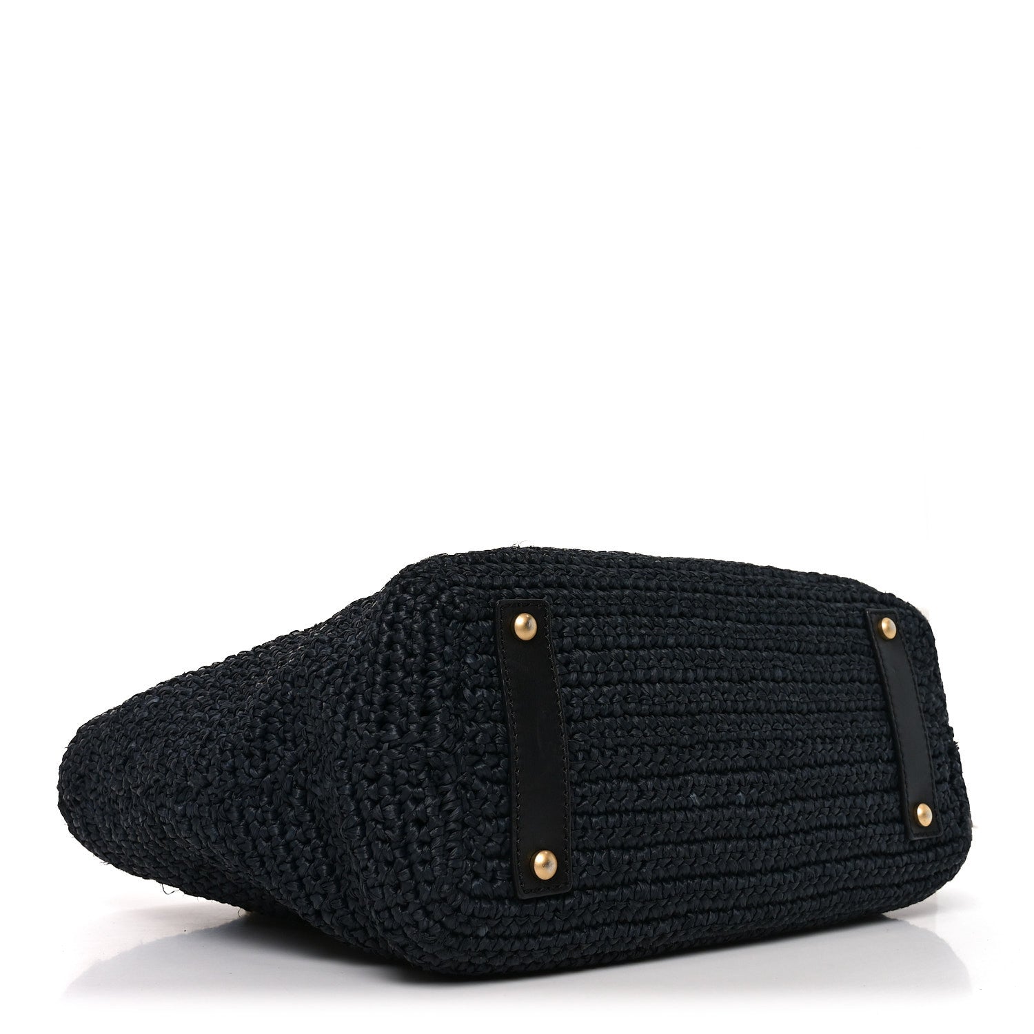 Straw Raffia Tote Black