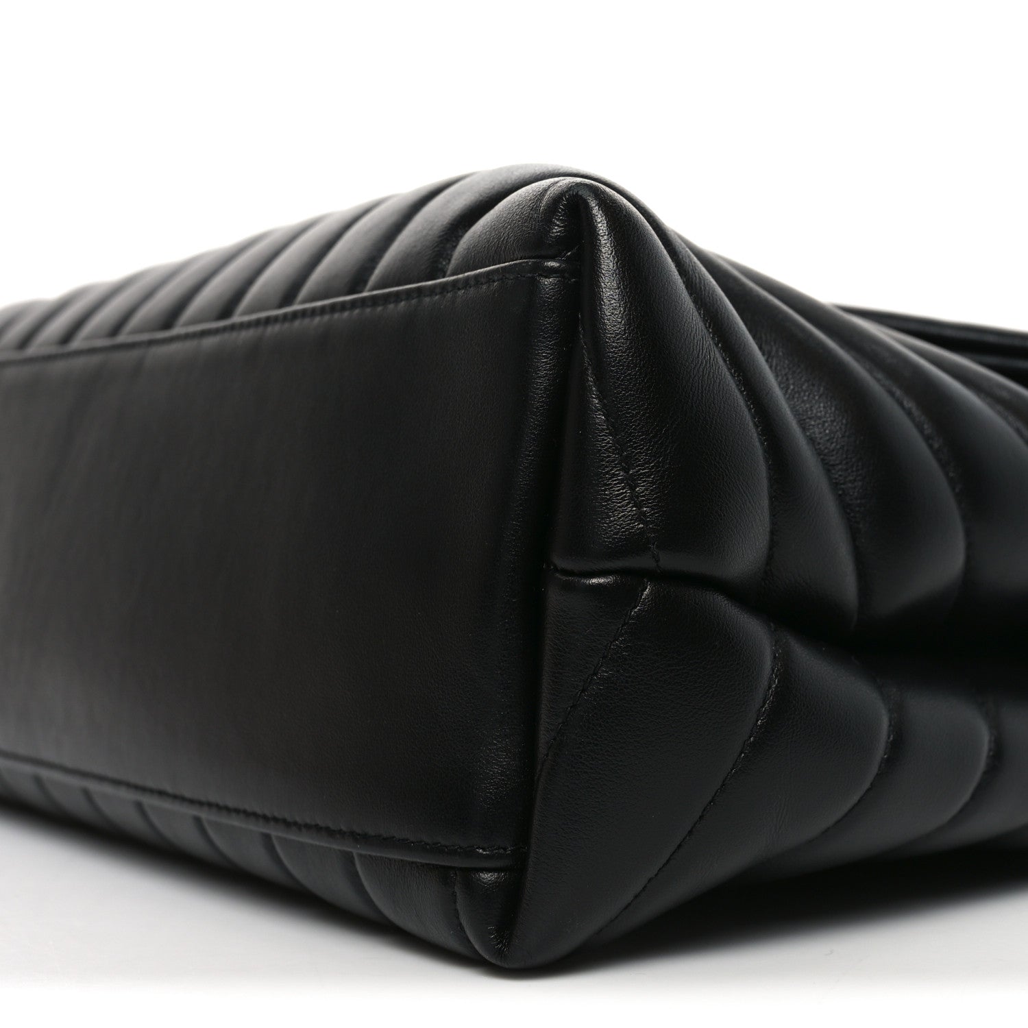 Calfskin Y Quilted Monogram Medium Loulou Chain Satchel Black