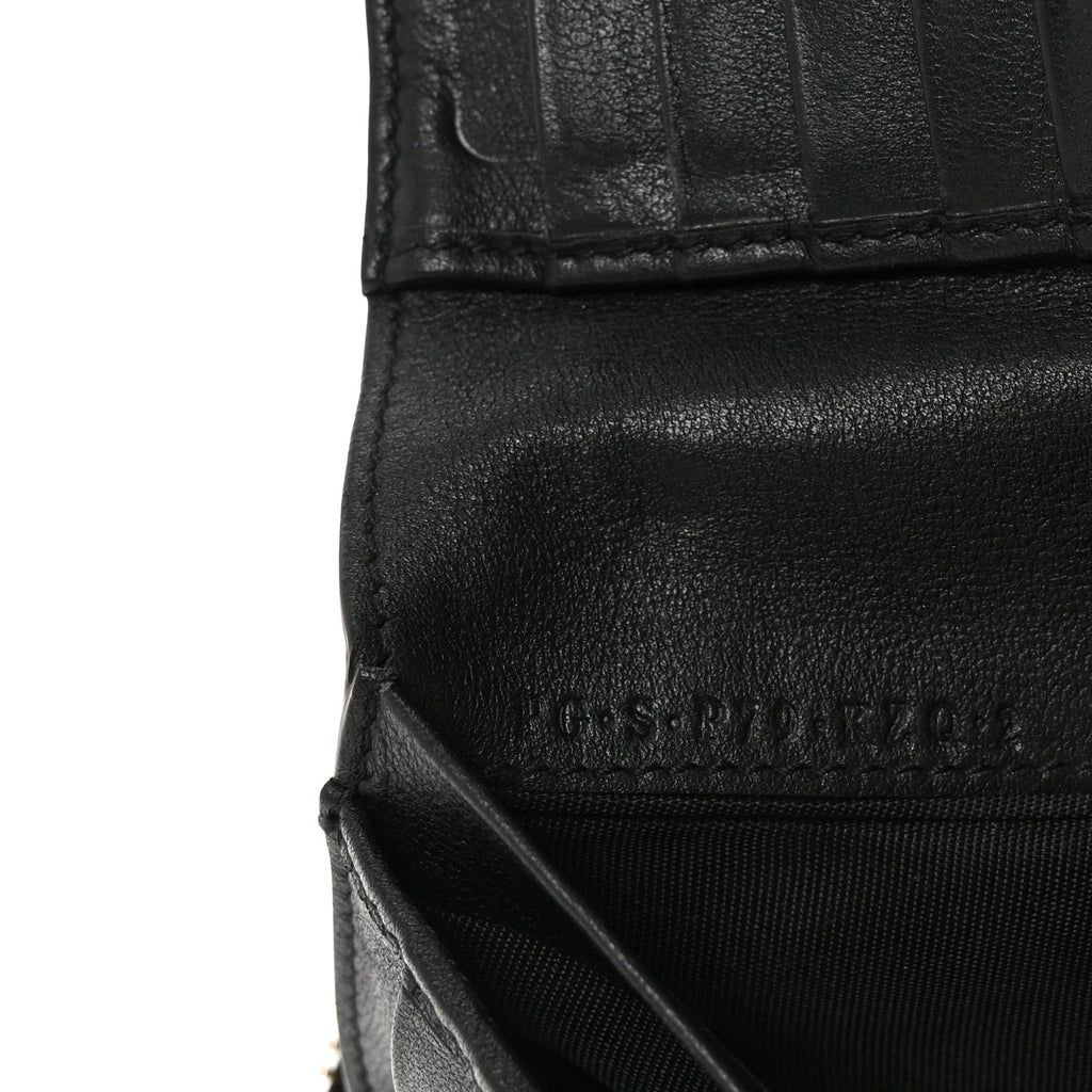 Calfskin Go Logo Zip Around Wallet Black