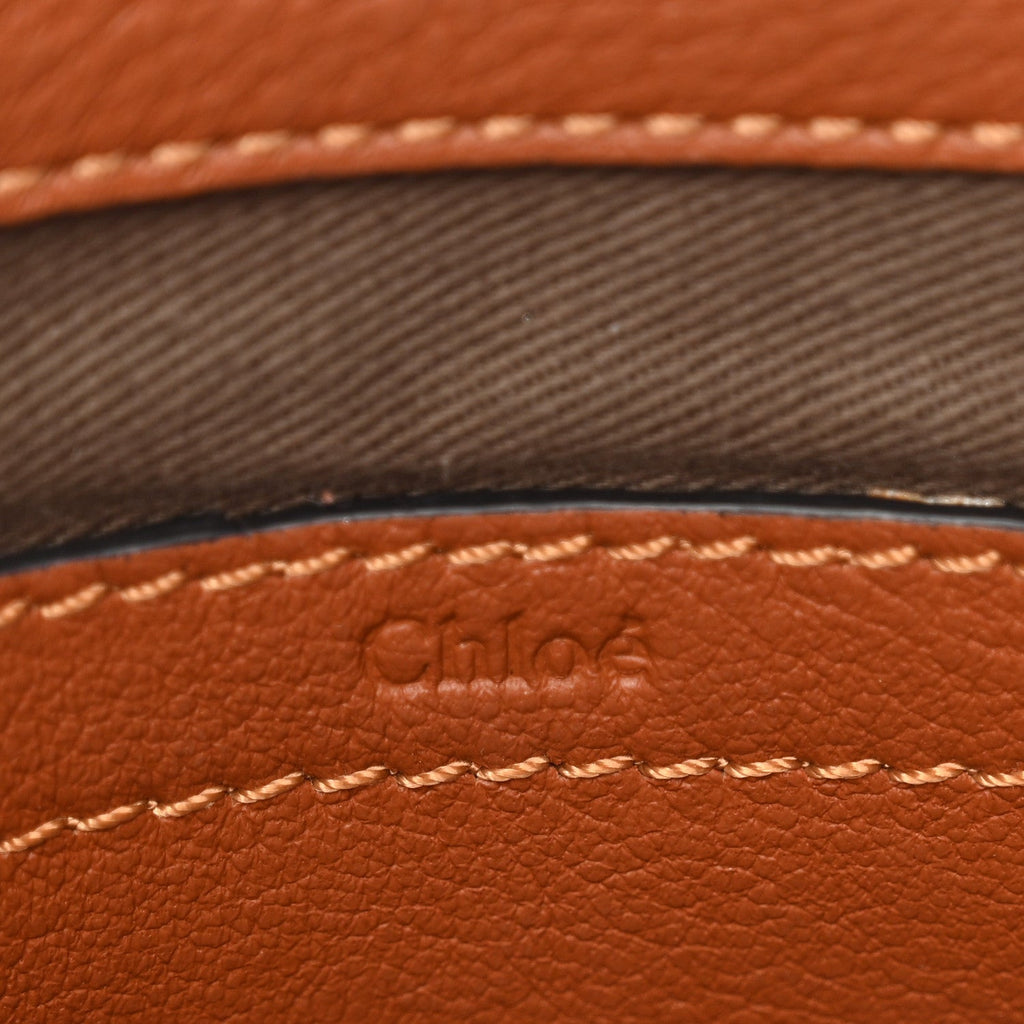Grained Calfskin Small Marcie Saddle Bag Tan