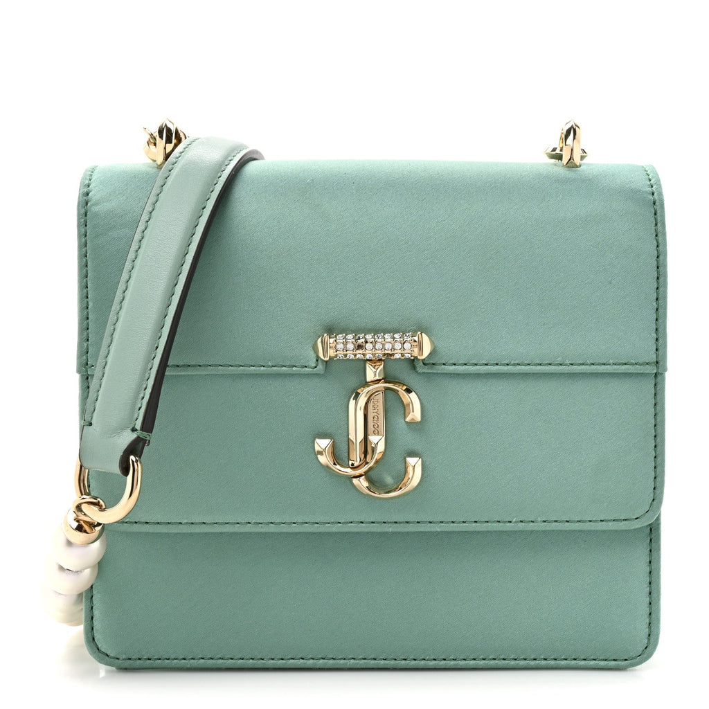 Satin Pearl Varenne Shoulder Bag Green