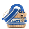Wicker Oblique Mini Lady Dior Bag Florescent Blue