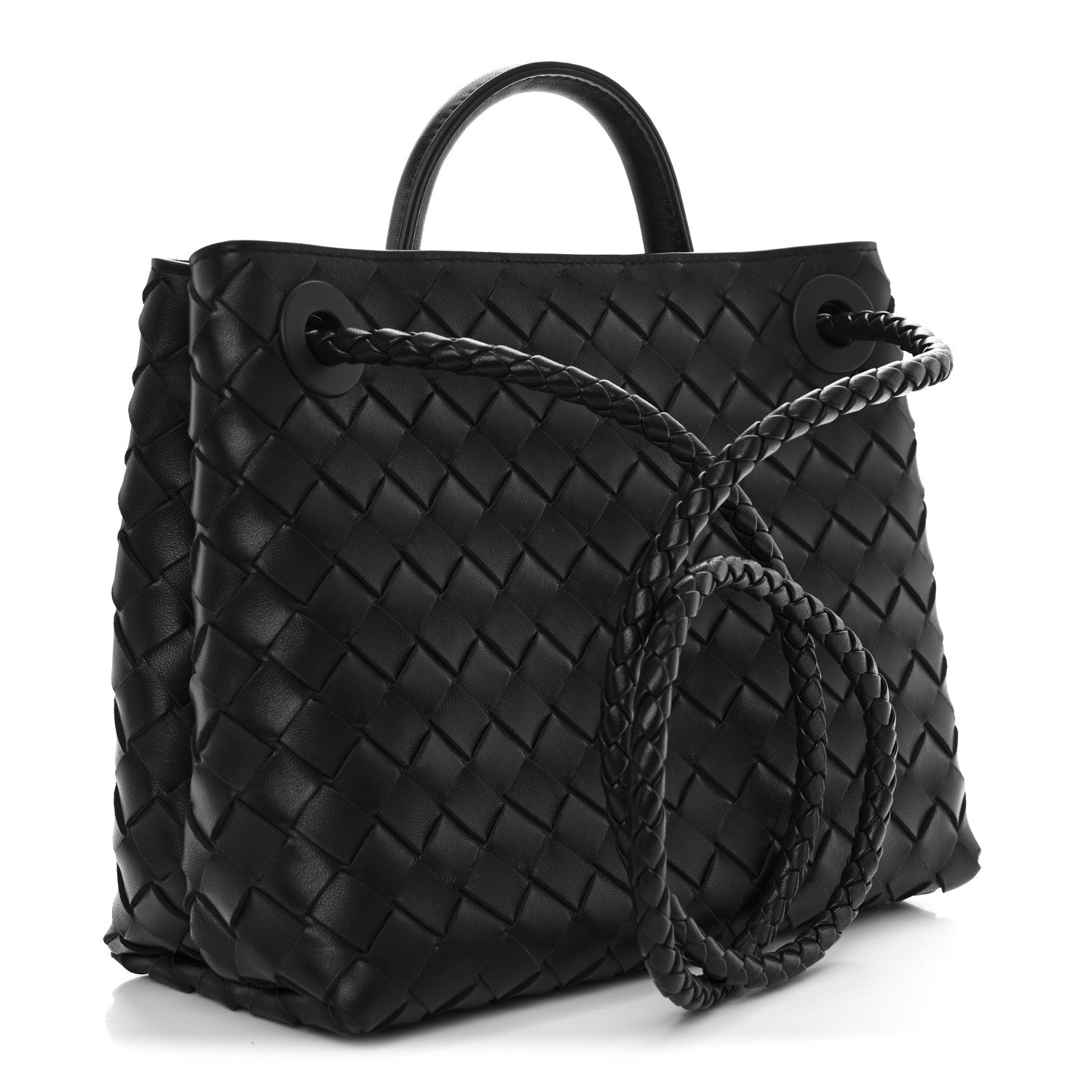 Nappa Intrecciato Small Andiamo Shoulder Bag Black