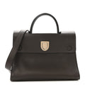 Grained Calfskin Medium Diorever Flap Dark Brown