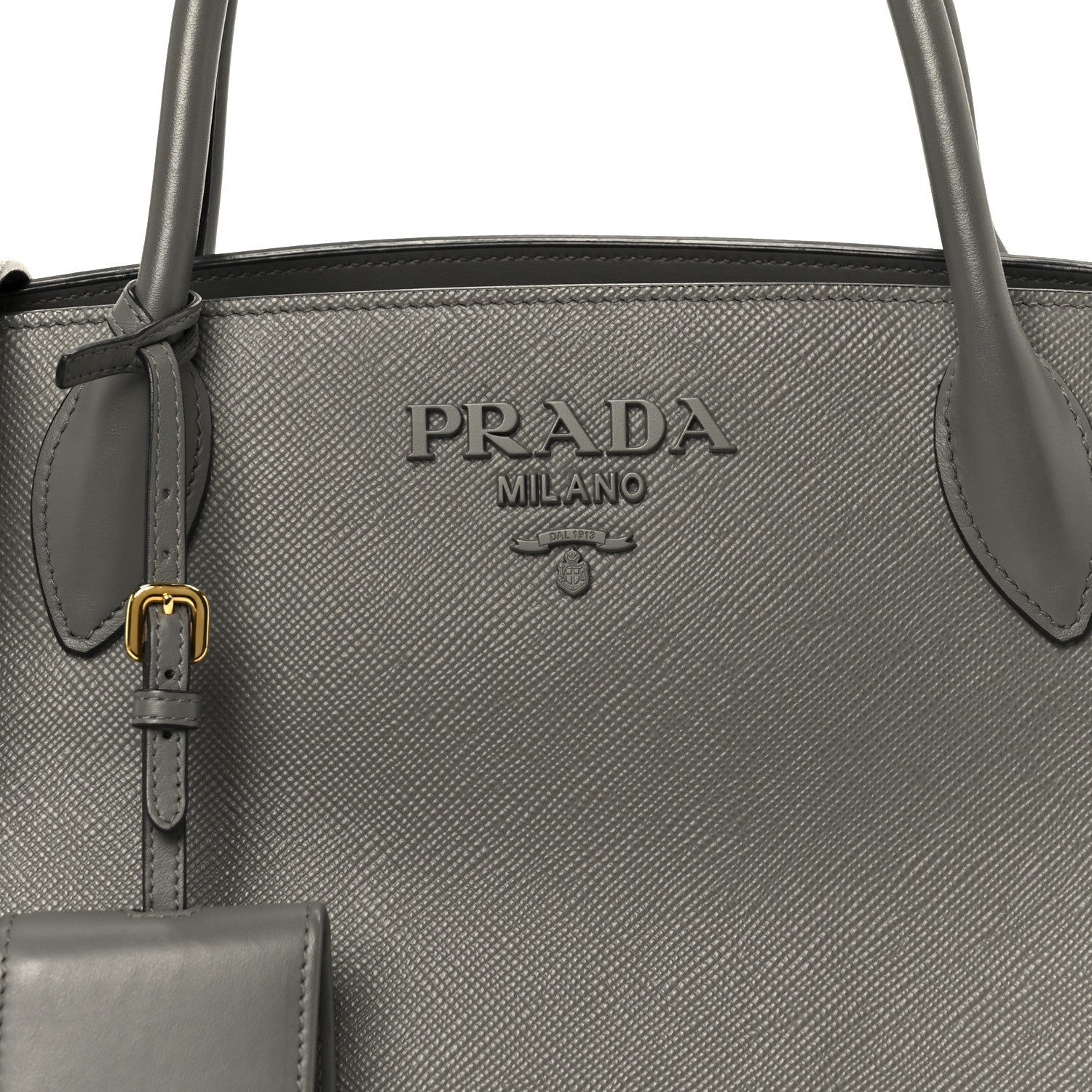 Saffiano Cuir Calfskin Medium Monochrome Top Handle Tote Ardesia