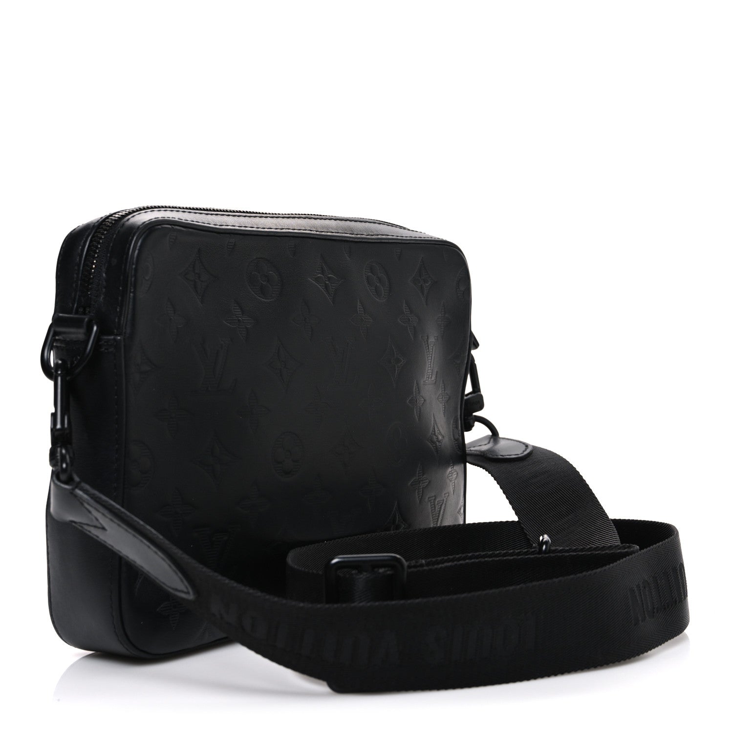 Calfskin Monogram Shadow Duo Messenger Black