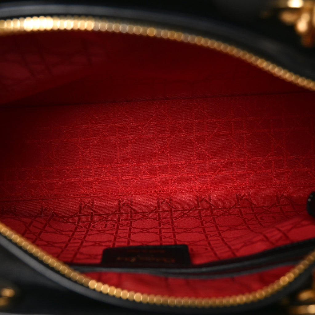 Lambskin Cannage Large Lady Dior Black
