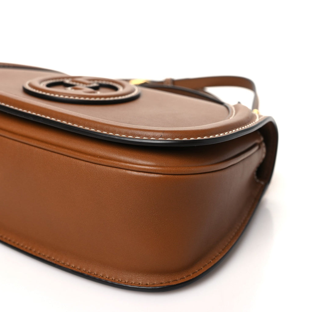 Roxy Calfskin Medium Blondie Top Handle Bag Brown