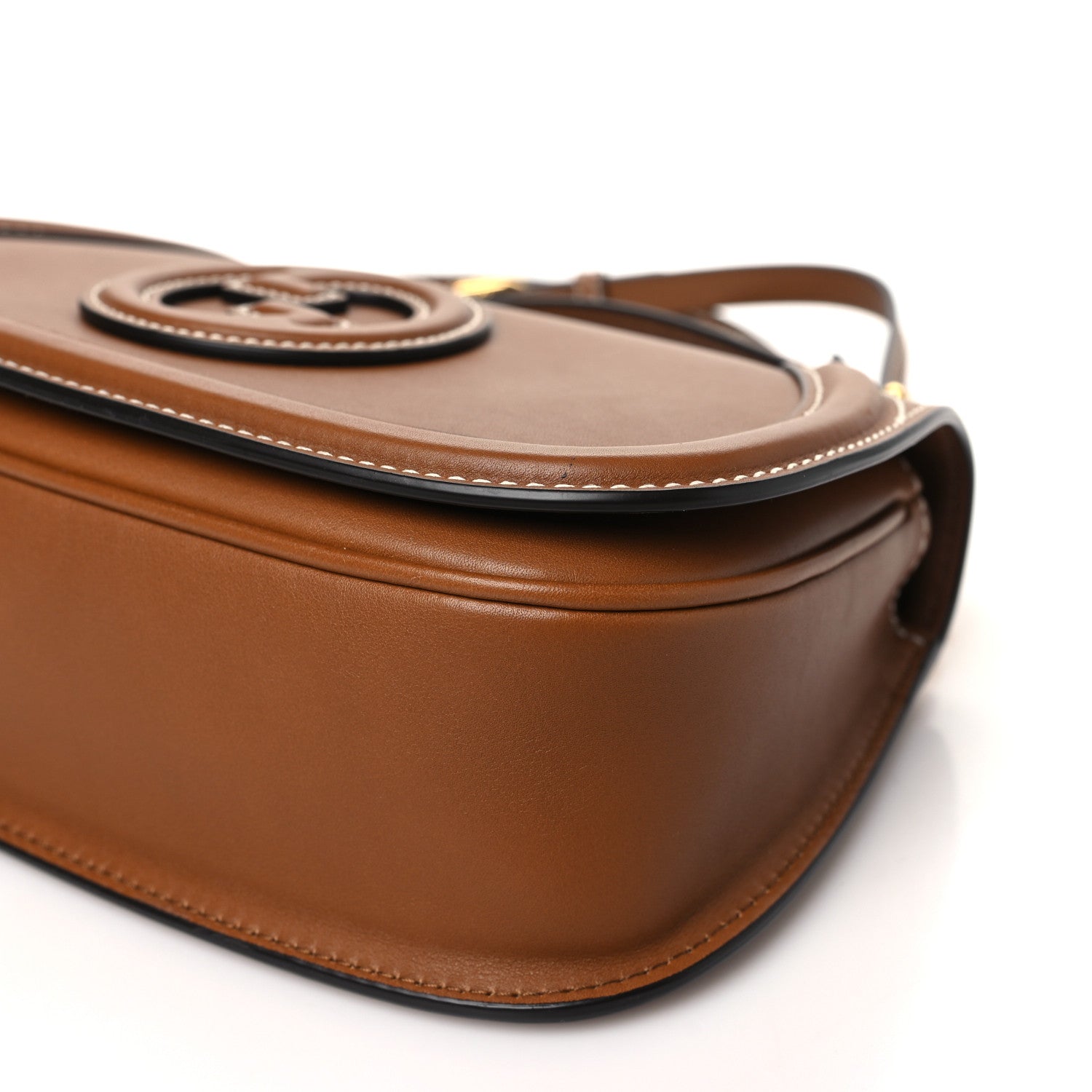 Roxy Calfskin Medium Blondie Top Handle Bag Brown