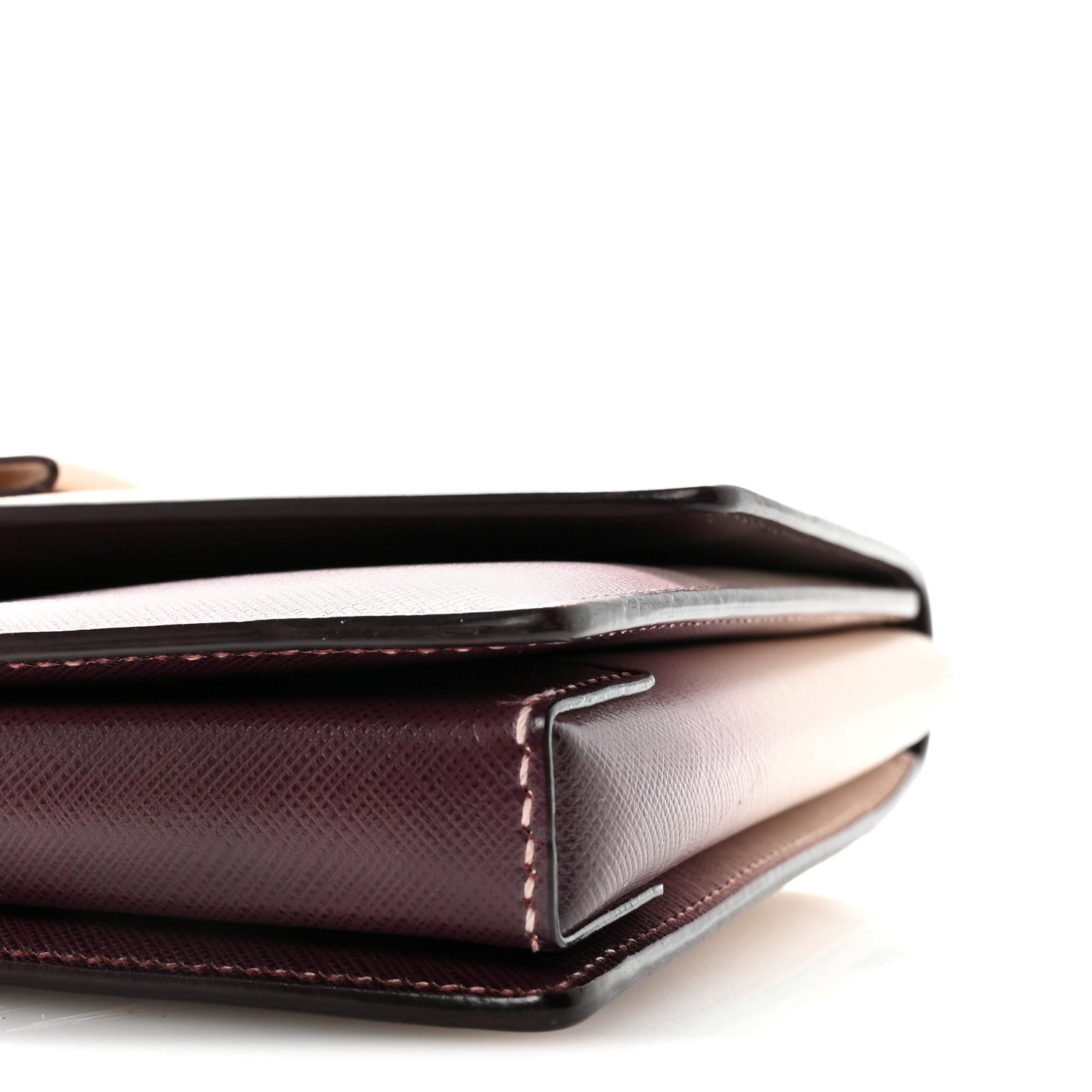 Hammered Calfskin Vara Bow Chain Flap Crossbody  Pink Purple