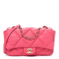 Calfskin Quilted Medium Bubbly Flap Pink