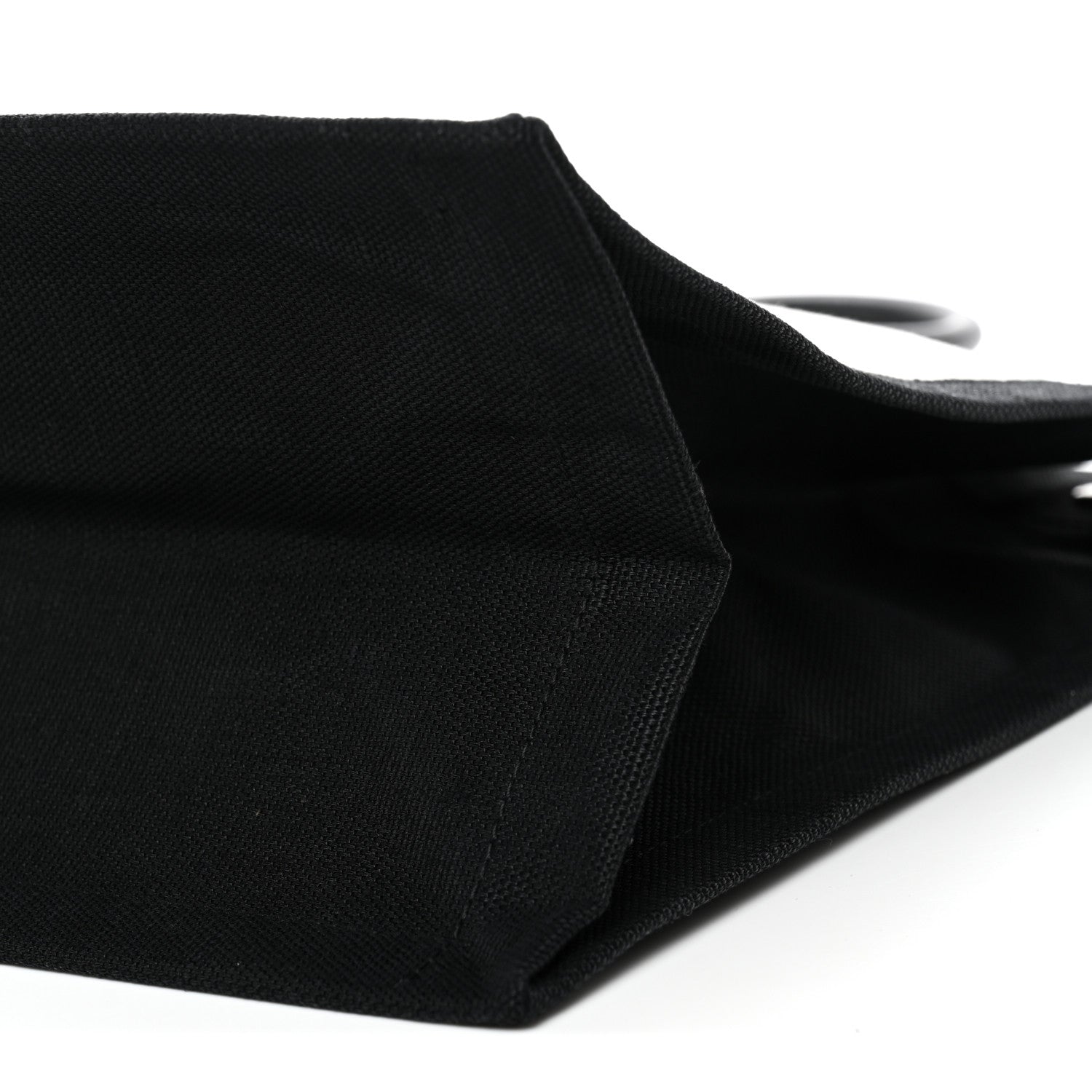 Linen Calfskin Rive Gauche Tote White Black