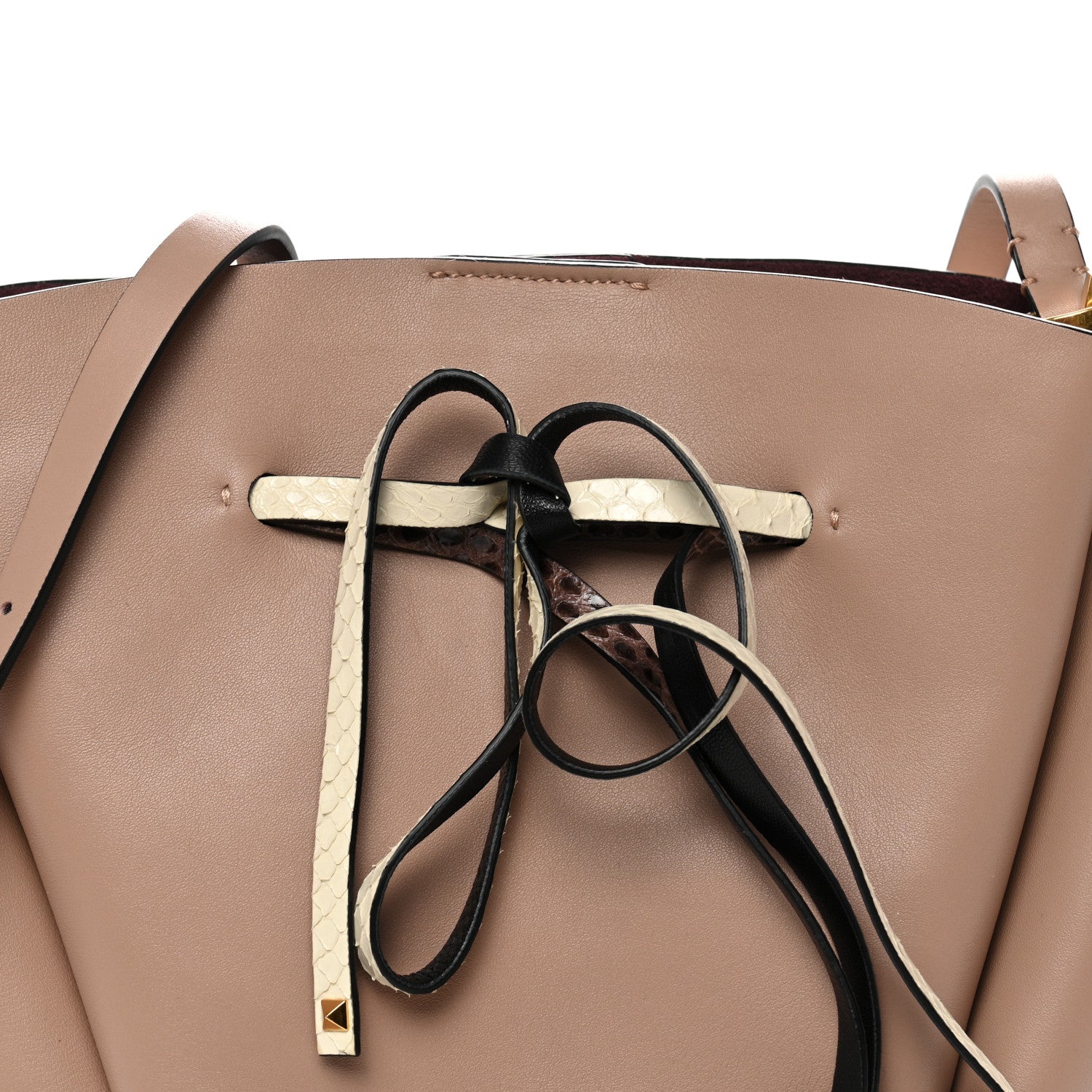 Vitello Ayers VLogo Bucket Bag Rose Cannelle