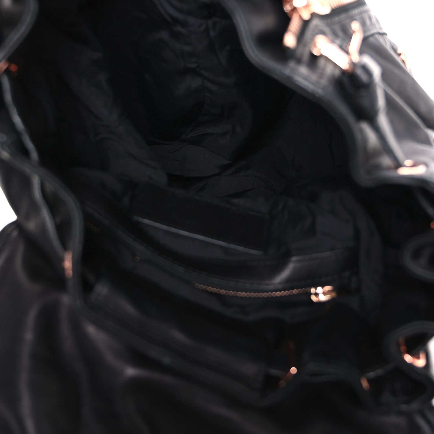 Lambskin Marti Backpack Bag Washed Black Rose Gold Hardware