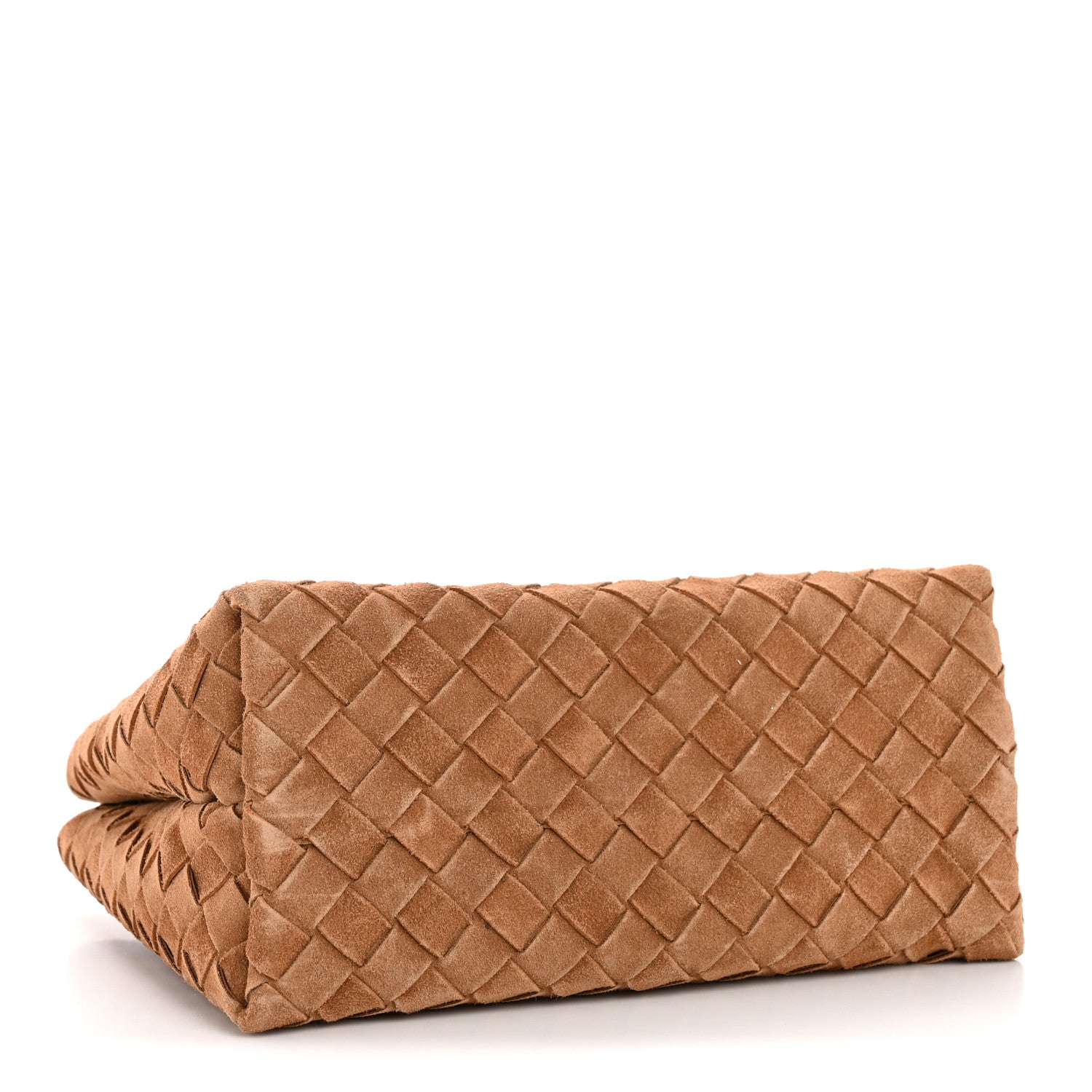 Suede Intrecciato Small Andiamo Shoulder Bag Amber