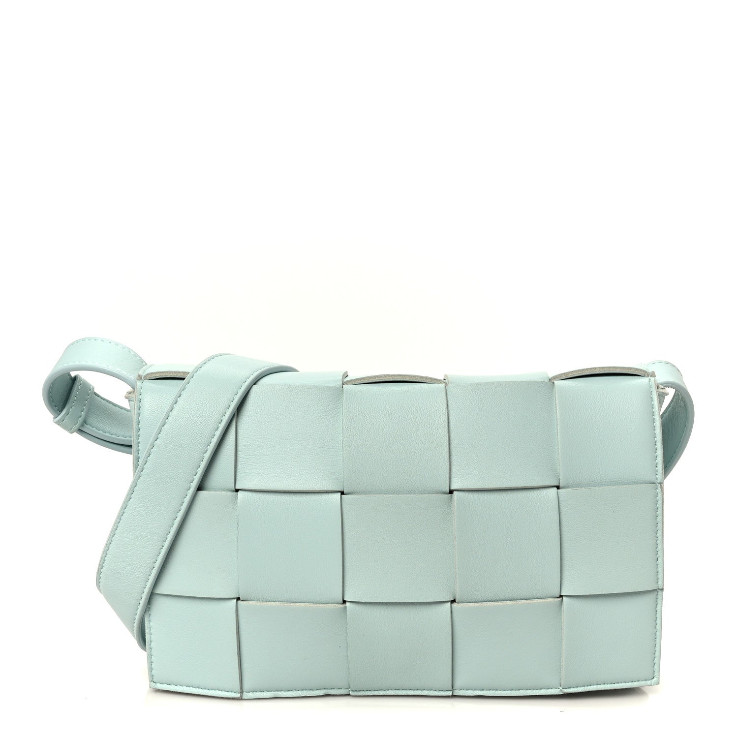 Lambskin Maxi Intreccio Cassette Bag Teal Washed