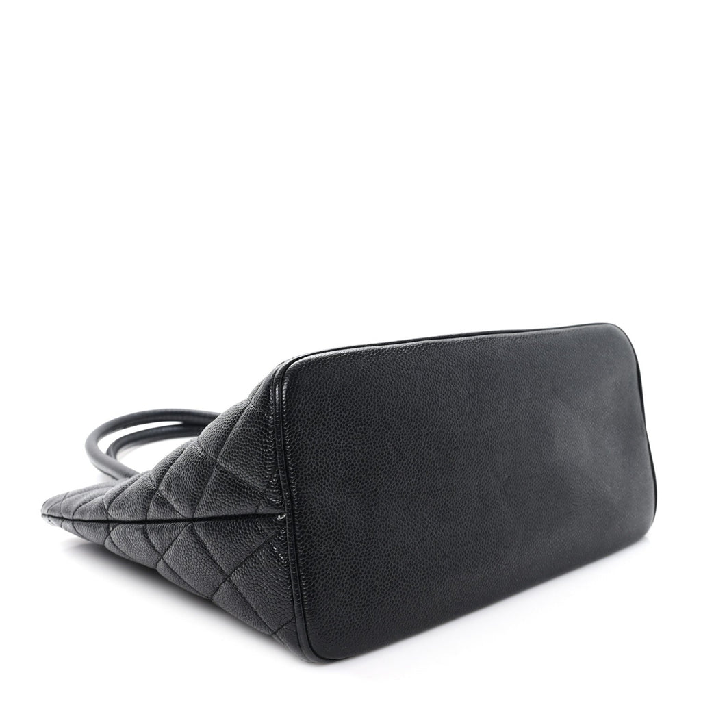 Caviar Quilted Medallion Tote Black